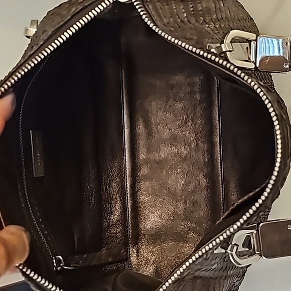 MICHAEL KORS COLLECTION AUTHENTIC PYTHON CONVERTIBLE SATCHEL HANDBAG CRO… - Picture 8 of 12